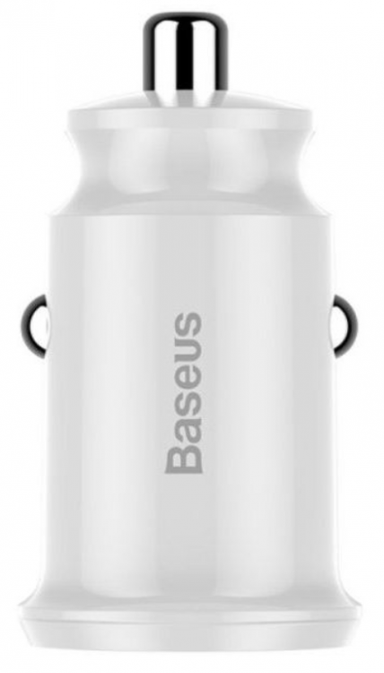 Автомобильное зарядное устройство BASEUS Grain C-8K, 2*USB, 3.1A, 30 Вт, белый CCALL-ML02