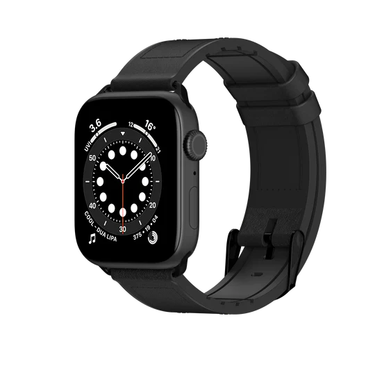 SwitchEasy гибридный силиконово-кожаный ремешок | Apple Watch 42/44/45/49mm | Цвет: Черный