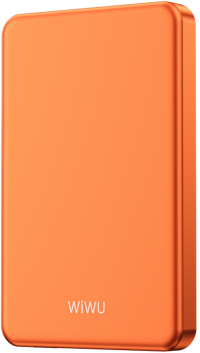 WiWU Ультратонкий магнитный внешний аккумулятор 5000 мАч | Беспроводная зарядка: 15 Вт | P15, Orange