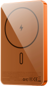 WiWU Ультратонкий магнитный внешний аккумулятор 5000 мАч | Power Bank c  беспроводной зарядкой: 15 Вт | P15, Orange