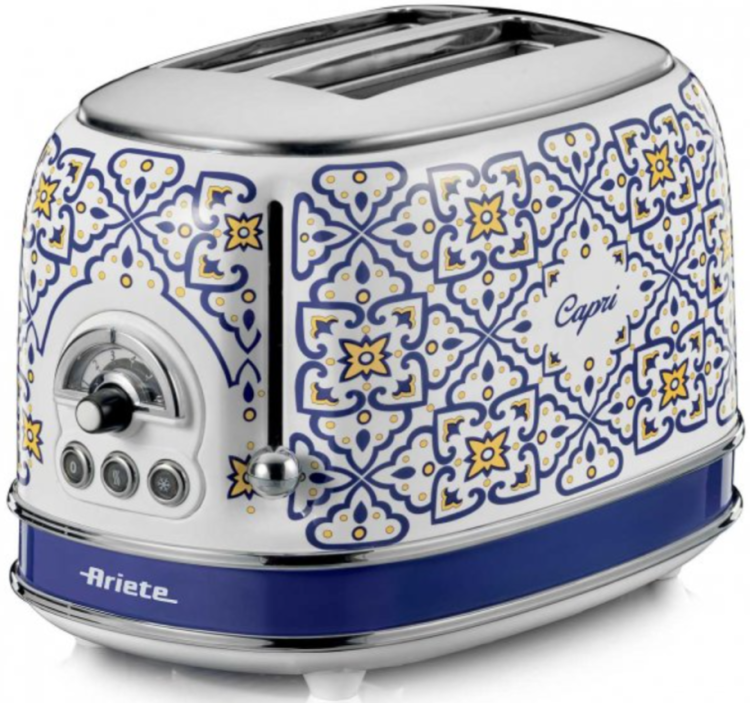 Ariete Тостер Capri 2 отсека | 6 уровней подрумянивания | Подогрев и размораживание | Автоматический выброс ломтиков | Металлический корпус | Без зажимов 