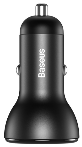 Автомобильное зарядное устройство BASEUS Digital Display Dual SCP, 2*USB + Кабель USB-Type-C, 5A, серый TZCCBX-B0G