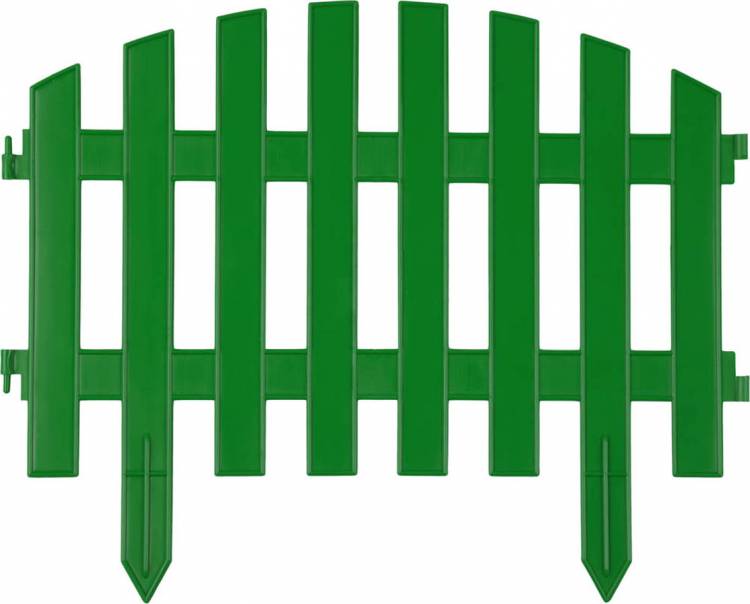 Забор декоративный Grinda "Палисадник", 28x300см, зеленый 422205-G