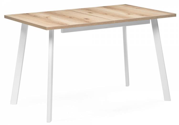 Woodville стол раскладной Колон Лофт , дуб делано светлый / матовый белый, материал столешницы - ЛДСП , 120см+40см*75см*75см