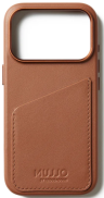 Mujjo Кожаный чехол со встроенным картхолдером Full Leather Wallet Case для iPhone 17 Pro, Tan