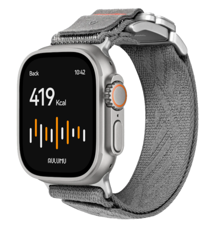 Aulumu C03 Нейлоновый браслет для Apple Watch Ultra 2/3 (44/45/46/49 мм) – прочный плетеный ремешок. Цвет: Серый