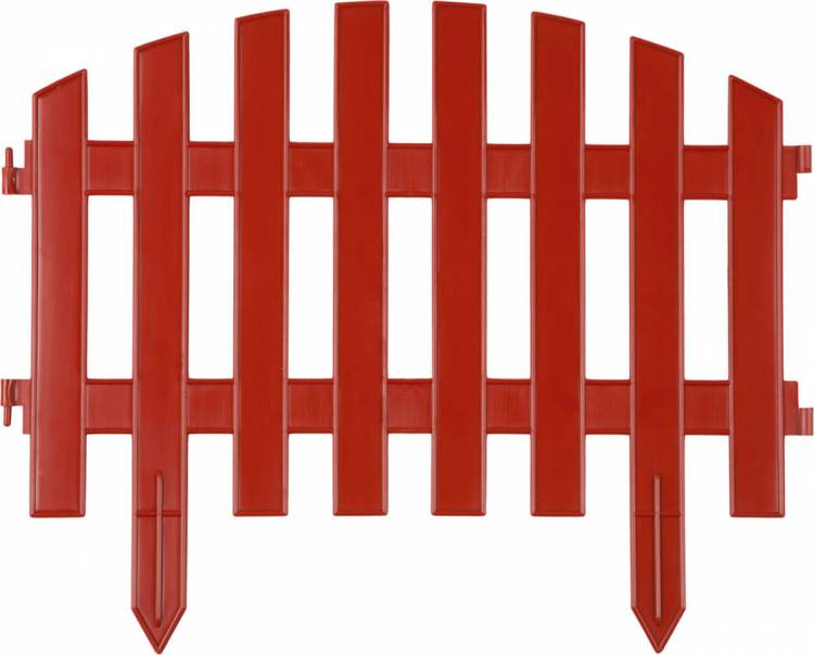 Забор декоративный Grinda "Палисадник", 28x300см, терракот 422205-T