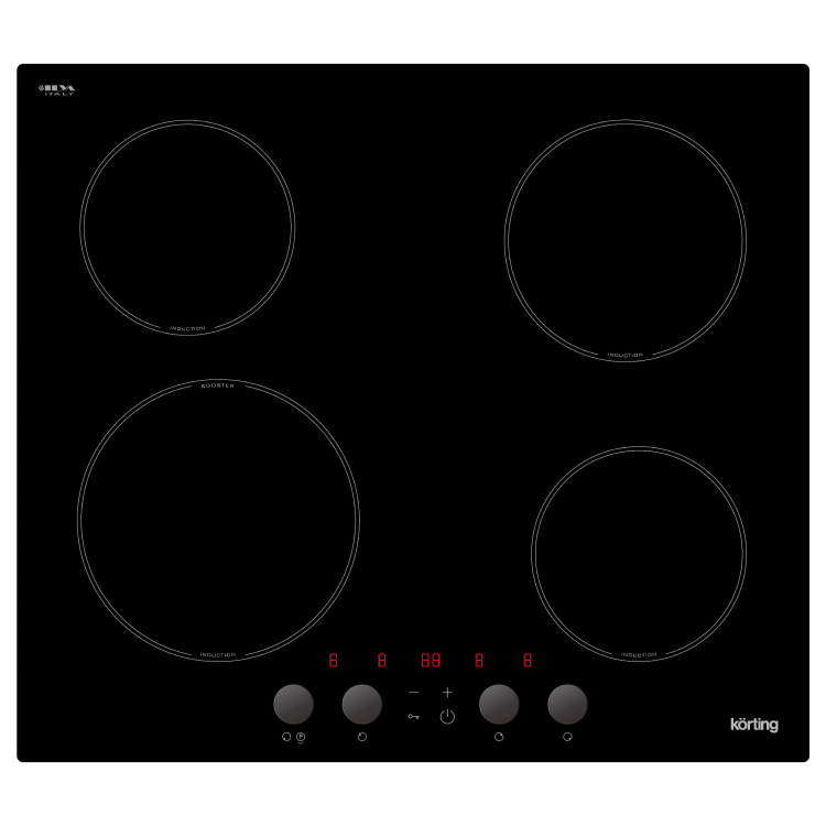 Индукционная варочная панель Korting HI 61071 KB | Конфорок - 4 шт  | Электроподжиг | Сенсор | Размер: 5.8x59x52 см | Global