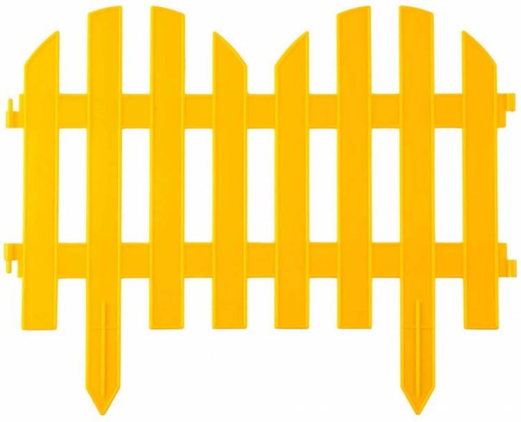 Забор декоративный Grinda "Палисадник", 28x300см, желтый 422205-Y