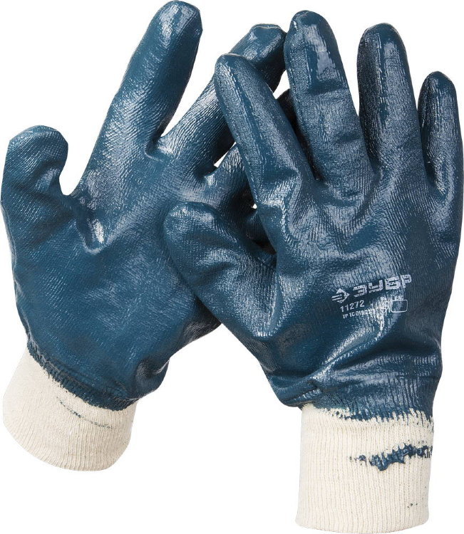 Зубр XL (10) 11272-XL Перчатки рабочие с манжетой, с полным нитриловым покрытием