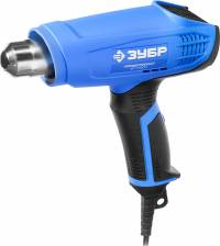 Зубр фен технический (строительный), Профессионал ФТ-П1600, керамический изолятор, 2 режима: 350град/ 350л/мин, 550град/ 550л/мин, насадки, 1600Вт