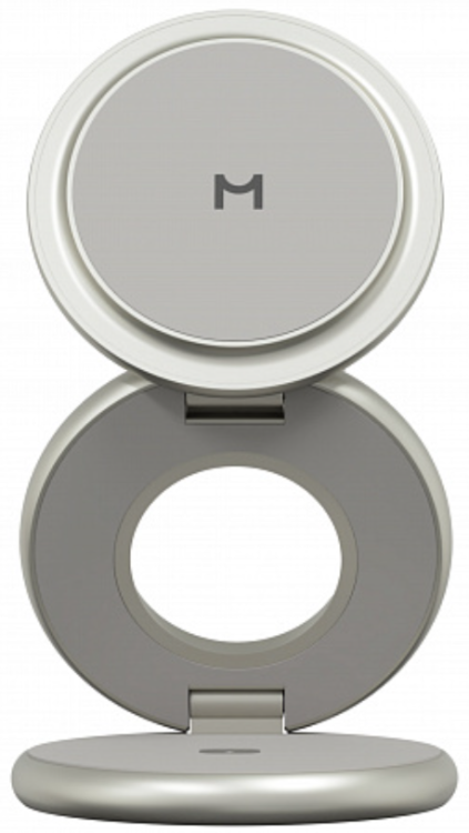 Magssory Складное беспроводное зарядное устройство | Совместимость с MagSafe | С поддержкой Qi2 | Мощность 25 Вт | 3 в 1 Signature Disc Pro, Titan