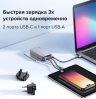 Ugreen X753 Nexode Pro 65W Ultra Slim USB-A+2*USB-C GaN Tech Fast Charger EU Сетевое зарядное устройство. Цвет: серый