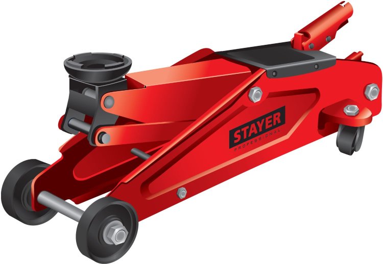 Stayer 43153-2 Домкрат гидравлический подкатной "RED FORCE", 2т, 130-350мм