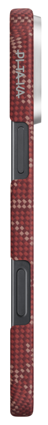 Pitaka Tactile Woven Case для iPhone 16 Pro | Чехол из арамидного волокна | Красно-золотой дизайн | Совместим с MagSafe | Поддержка беспроводной зарядки 