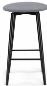 Woodville Полубарный стул "Гангток" крутящийся сильвер / черный матовый | Ширина - 36; Глубина - 36; Высота - 64 см