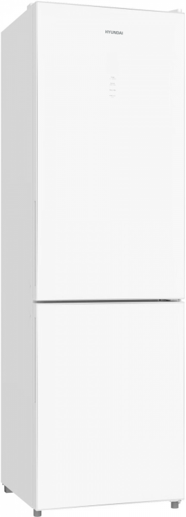 Hyundai двухкамерный холодильник CC3585F | объем: 378 л | No Frost | размеры ВxШxГ: 193.5x59.5x63.5 см | цвет: белое стекло