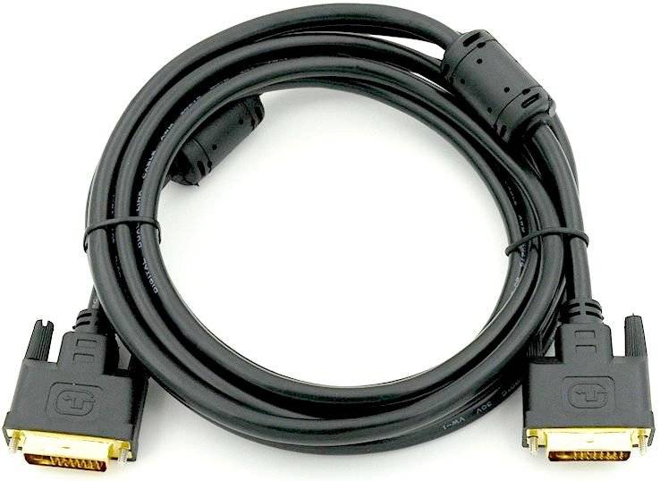 Кабель DVI dual link ExeGate EX-CC-DVI2F-5.0 (25M/25M, 5м, 2 фильтра, позолоченные контакты) <EX191096RUS>