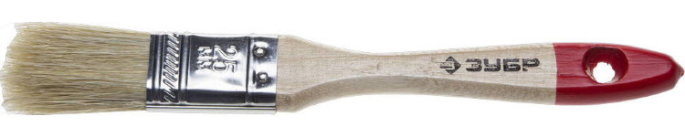 Зубр 25мм Кисть плоская УНИВЕРСАЛ-СТАНДАРТ , натуральная щетина, деревянная ручка