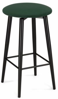 Woodville Полубарный стул "Гангток" крутящийся изумруд / черный матовый | Ширина - 36; Глубина - 36; Высота - 64 см