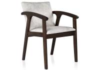 Woodville Деревянный стул lono tobacco с подлокотниками / light grey / массив гевеи / Малайзия