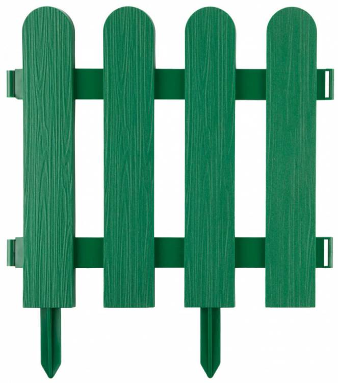 Забор декоративный Grinda "Штакетник", 29x224см, зеленый 422209-G