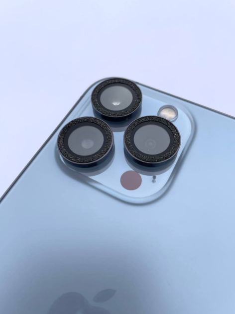 Бронь на камеру для iPhone 13 Mini с Черными блестками