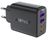 Acefast сетевой адаптер  A61, Быстрая зарядка 45W, PD45W GaN 2C+2A, цвет: черный