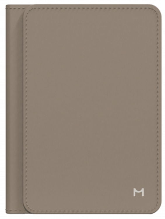 Magssory Обложка для паспорта | Встроенный трекер для поиска обложки | Дополнительно вмещает 6 карт | Металлическая ручка в комплекте | Геометка со встроенным аккумулятором | Ultima Geo Passport Cover Latte