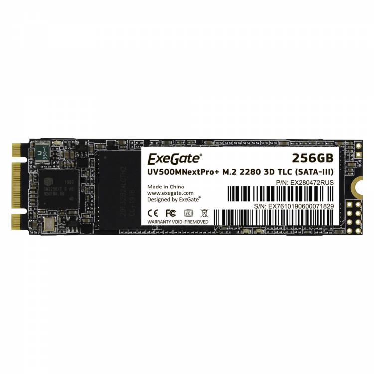 Накопитель SSD ExeGate UV500MNextPro+ 256GB M.2 2280 3D TLC (SATA-III) <EX280472RUS>