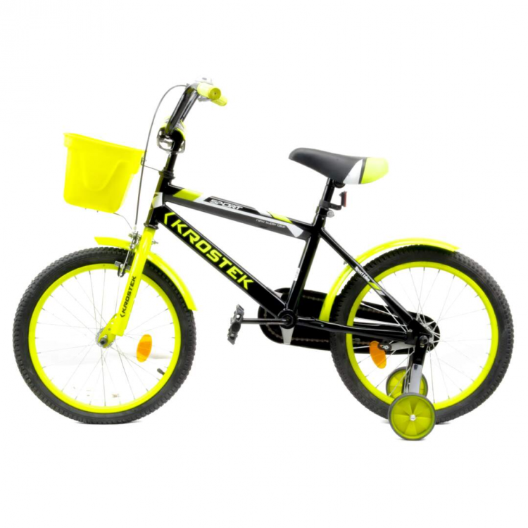 Krostek велосипед 18 " RALLY | Размер колес: 18 | Размер рамы: 11.5 | Возраст: от 5 до 10 лет | Цвет: Черный  