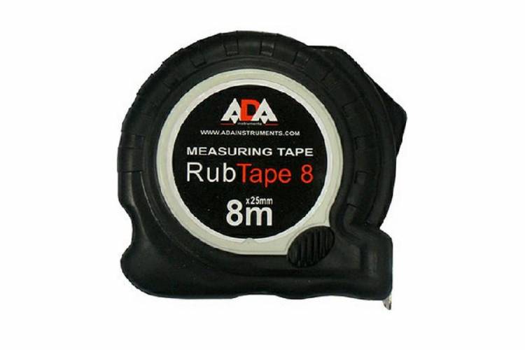 Рулетка ударопрочная ADA RubTape 8 (сталь с полимерным покрытием ленты, с двумя СТОПами, 8 м)