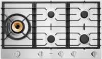 Asko Варочная газовая панель HG1986SB | ВхШхГ: 4,8х90х52,6 см | Нержавеющая сталь | Режим поддержания температуры | Электроподжиг | 1 конфорка Super Vario Wok + 4 гибридные конфорки А+