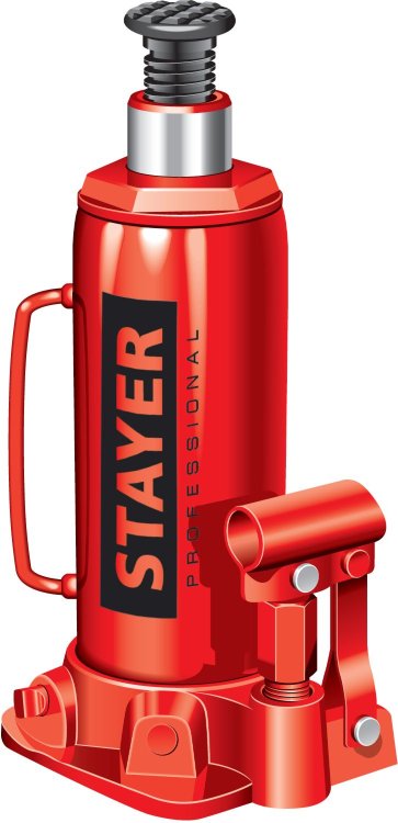 Stayer 43160-12 Домкрат гидравлический бутылочный "RED FORCE", 12т, 230-465 мм
