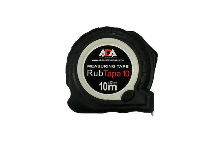 Рулетка ударопрочная ADA RubTape 10 (сталь с полимерным покрытием ленты, с двумя СТОПами, 10 м)