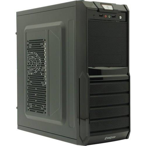 Корпус Miditower ExeGate XP-329S Black, ATX, <XP350, Black,120mm>, 2*USB, Audio <EX278395RUS> 278395