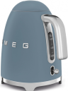 Smeg Электрический чайник | 1.7 л | 2400 Вт | Корпус из нержавеющей стали | Стиль 50-х г., цвет синий шторм