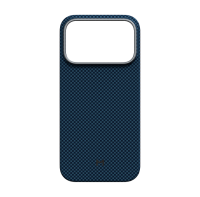 Magssory Чехол для iPhone 17 Pro | Поддержка MagSafe | Поддержка беспроводной зарядки | Кевлар+ карбон | Aramid Frame Case Pixel Blue