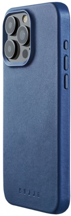 Mujjo Кожаный чехол с MagSafe для iPhone 15 Pro Max,Monaco Blue
