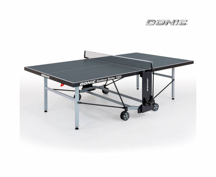 Теннисный стол DONIC/ складной/ 274 х 152,5 х 76 см/ с сеткой/ на колесах/ для одиночной и групповой игры/ OUTDOOR ROLLER 1000 Grey