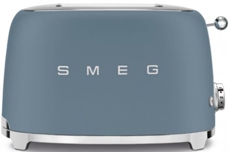 Smeg Тостер | На 2 ломтика | Корпус из нержавеющей стали | 950 Вт | 6 уровней поджаривания | Стиль 50-х г.г, синий шторм
