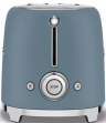 Smeg Тостер | На 2 ломтика | Корпус из нержавеющей стали | 950 Вт | 6 уровней поджаривания | Стиль 50-х г.г, синий шторм