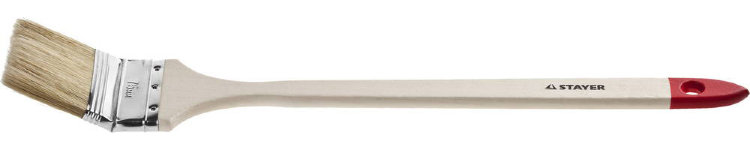 Stayer "MASTER" "Универсал" 2,5"/63мм 0112-63_z01 Кисть радиаторная для всех видов ЛКМ, светлая натуральная щетина, деревянная ручка