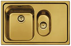 SMEG кухонная мойка  | установка с бортиком 13 мм | необорачиваемая | цвет латунь | Общий размер: 790х500 мм |  Италия