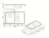SMEG кухонная мойка  | установка с бортиком 13 мм | необорачиваемая | цвет латунь | Общий размер: 790х500 мм |  Италия