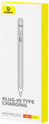 Baseus Штекерный стилус серии Smooth Writing 2  SXBC080102 | Цвет: Белый | Встроенный USB-C порт (с кабелем USB-A to USB-C) | Индикатор заряда аккумулятора: Есть | Возможность классической и магнитной зарядки: Есть