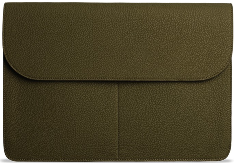 Bustha Чехол для Macbook Pro 13" Натуральная кожа | JUMP Flap Sleeve Leather (Olive)