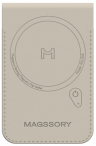 Magssory Кошелек-кардхолдер | Поддержка MagSafe | Вмещает до 6 пластиковых карт | Подставка | Технологии отслеживания | Держит заряд до 5 месяцев | Защита карт от считывания беспроводными сканерами |  Geotag Magnetic Ivory