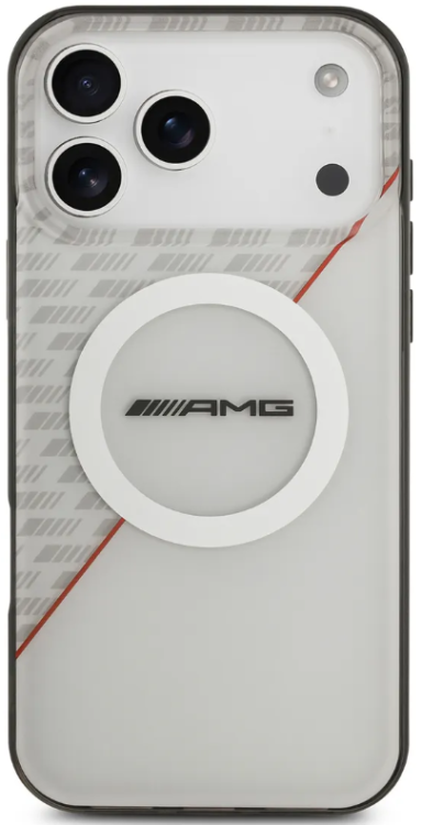 AMG Чехол для iPhone 17 Pro Max IML Double layer Rhombs Hard White/Red (MagSafe)