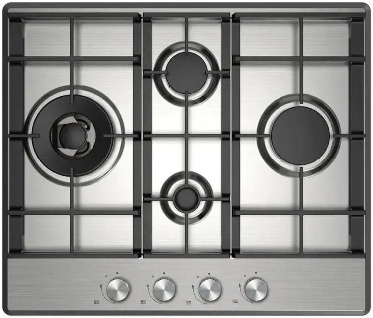 Midea Газовая панель MG697TX | ВхШхГ: 10×59×51 см | Материал панели: нержавеющая сталь | Материал решеток: чугун | Газконтроль